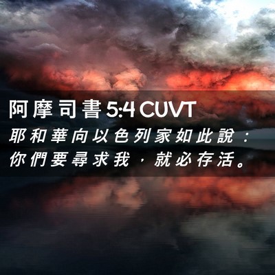 Picture 02 - 阿 摩 司 書 5:4 CUVT - 耶 和 華 向 以 色 列 家 如 此 說 ： - Bible Verse Picture