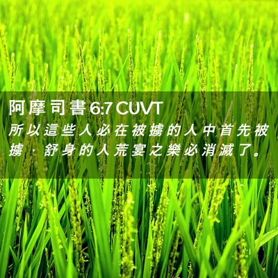 Picture 02 - 阿 摩 司 書 6:7 CUVT - 所 以 這 些 人 必 在 被 擄 的 人 中 - Bible Verse Picture