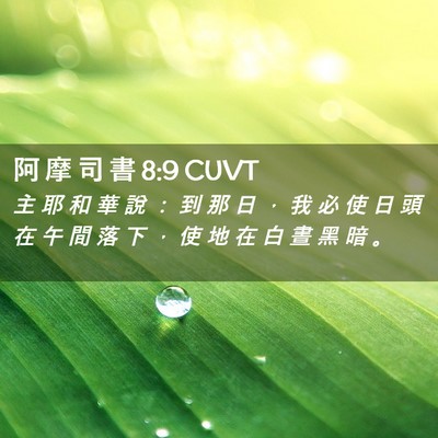 Picture 02 - 阿 摩 司 書 8:9 CUVT - 主 耶 和 華 說 ： 到 那 日 ， 我 必 - Bible Verse Picture