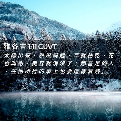 Picture 02 - 雅 各 書 1:11 CUVT - 太 陽 出 來 ， 熱 風 颳 起 ， 草 就 - Bible Verse Picture