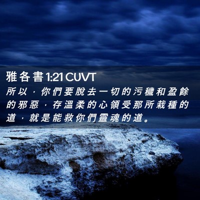 Picture 02 - 雅 各 書 1:21 CUVT - 所 以 ， 你 們 要 脫 去 一 切 的 污 - Bible Verse Picture