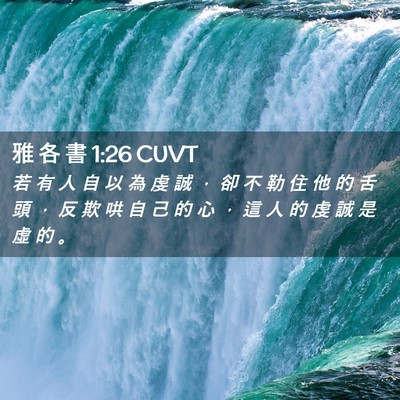 Picture 02 - 雅 各 書 1:26 CUVT - 若 有 人 自 以 為 虔 誠 ， 卻 不 勒 - Bible Verse Picture