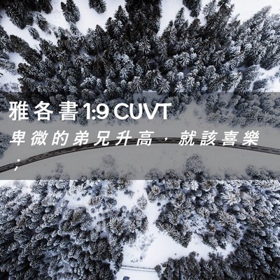 Picture 02 - 雅 各 書 1:9 CUVT - 卑 微 的 弟 兄 升 高 ， 就 該 喜 樂 - Bible Verse Picture