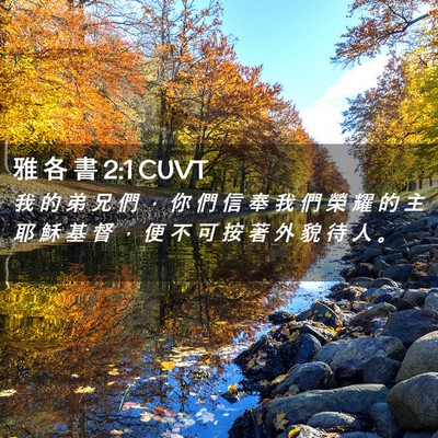 Picture 02 - 雅 各 書 2:1 CUVT - 我 的 弟 兄 們 ， 你 們 信 奉 我 們 - Bible Verse Picture