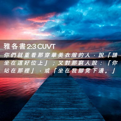 Picture 02 - 雅 各 書 2:3 CUVT - 你 們 就 重 看 那 穿 華 美 衣 服 的 - Bible Verse Picture