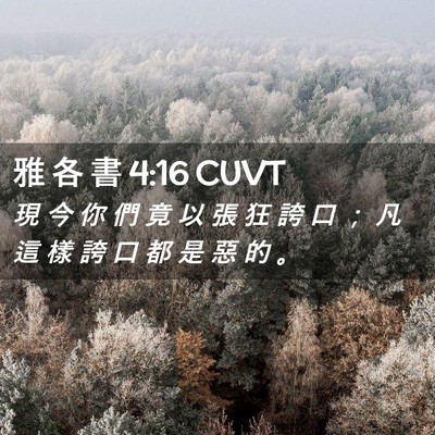 Picture 02 - 雅 各 書 4:16 CUVT - 現 今 你 們 竟 以 張 狂 誇 口 ； 凡 - Bible Verse Picture