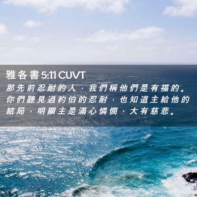 Picture 02 - 雅 各 書 5:11 CUVT - 那 先 前 忍 耐 的 人 ， 我 們 稱 他 - Bible Verse Picture