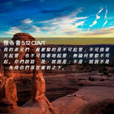 Picture 02 - 雅 各 書 5:12 CUVT - 我 的 弟 兄 們 ， 最 要 緊 的 是 不 - Bible Verse Picture