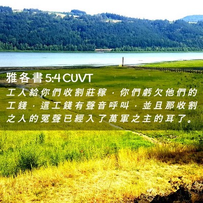 Picture 02 - 雅 各 書 5:4 CUVT - 工 人 給 你 們 收 割 莊 稼 ， 你 們 - Bible Verse Picture