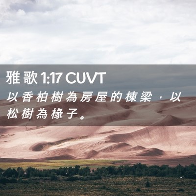 Picture 02 - 雅 歌 1:17 CUVT - 以 香 柏 樹 為 房 屋 的 棟 梁 ， 以 - Bible Verse Picture