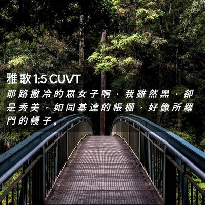 Picture 02 - 雅 歌 1:5 CUVT - 耶 路 撒 冷 的 眾 女 子 啊 ， 我 雖 - Bible Verse Picture
