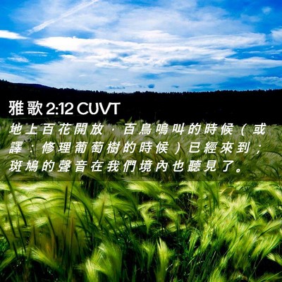 Picture 02 - 雅 歌 2:12 CUVT - 地 上 百 花 開 放 ， 百 鳥 鳴 叫 的 - Bible Verse Picture