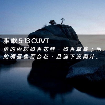 Picture 02 - 雅 歌 5:13 CUVT - 他 的 兩 腮 如 香 花 畦 ， 如 香 草 - Bible Verse Picture