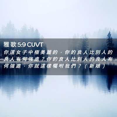 Picture 02 - 雅 歌 5:9 CUVT - 你 這 女 子 中 極 美 麗 的 ， 你 的 - Bible Verse Picture