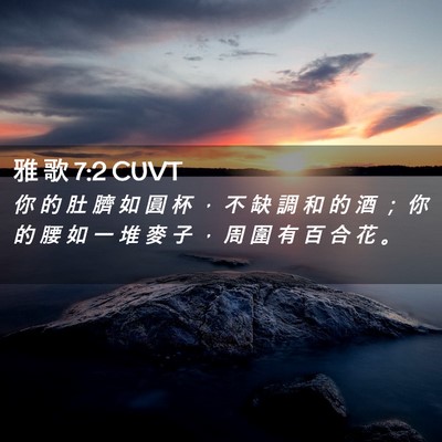 Picture 02 - 雅 歌 7:2 CUVT - 你 的 肚 臍 如 圓 杯 ， 不 缺 調 和 - Bible Verse Picture
