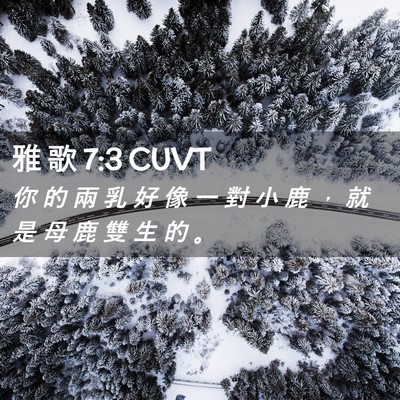 Picture 02 - 雅 歌 7:3 CUVT - 你 的 兩 乳 好 像 一 對 小 鹿 ， 就 - Bible Verse Picture