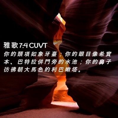 Picture 02 - 雅 歌 7:4 CUVT - 你 的 頸 項 如 象 牙 臺 ； 你 的 眼 - Bible Verse Picture