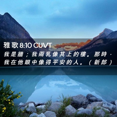 Picture 02 - 雅 歌 8:10 CUVT - 我 是 牆 ； 我 兩 乳 像 其 上 的 樓 - Bible Verse Picture