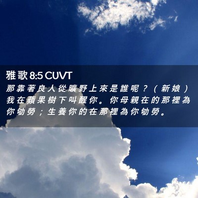 Picture 02 - 雅 歌 8:5 CUVT - 那 靠 著 良 人 從 曠 野 上 來 是 誰 - Bible Verse Picture