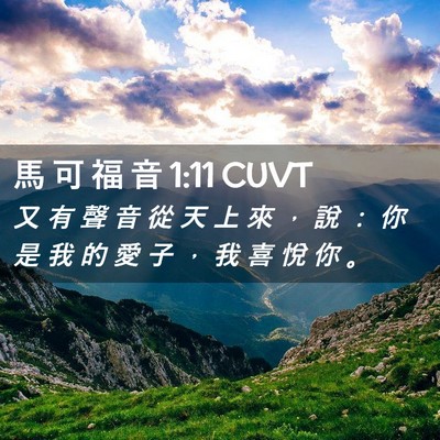 Picture 02 - 馬 可 福 音 1:11 CUVT - 又 有 聲 音 從 天 上 來 ， 說 ： 你 - Bible Verse Picture
