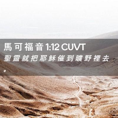 Picture 02 - 馬 可 福 音 1:12 CUVT - 聖 靈 就 把 耶 穌 催 到 曠 野 裡 去 - Bible Verse Picture