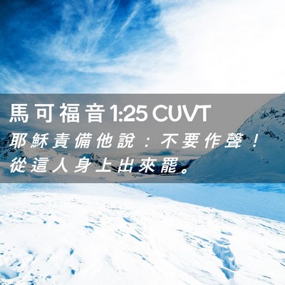 Picture 02 - 馬 可 福 音 1:25 CUVT - 耶 穌 責 備 他 說 ： 不 要 作 聲 ！ - Bible Verse Picture