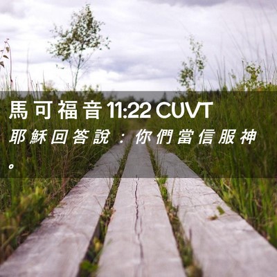 Picture 02 - 馬 可 福 音 11:22 CUVT - 耶 穌 回 答 說 ： 你 們 當 信 服 神 - Bible Verse Picture