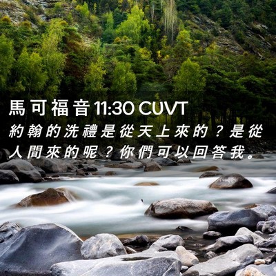 Picture 02 - 馬 可 福 音 11:30 CUVT - 約 翰 的 洗 禮 是 從 天 上 來 的 ？ - Bible Verse Picture