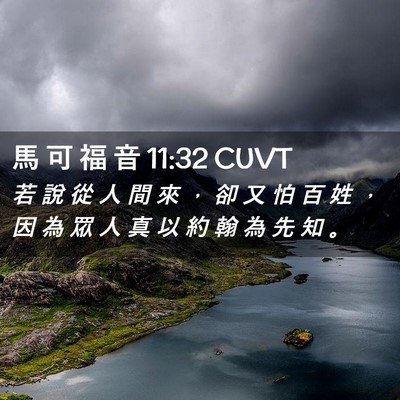 Picture 02 - 馬 可 福 音 11:32 CUVT - 若 說 從 人 間 來 ， 卻 又 怕 百 姓 - Bible Verse Picture