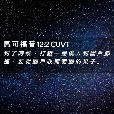 Picture 02 - 馬 可 福 音 12:2 CUVT - 到 了 時 候 ， 打 發 一 個 僕 人 到 - Bible Verse Picture