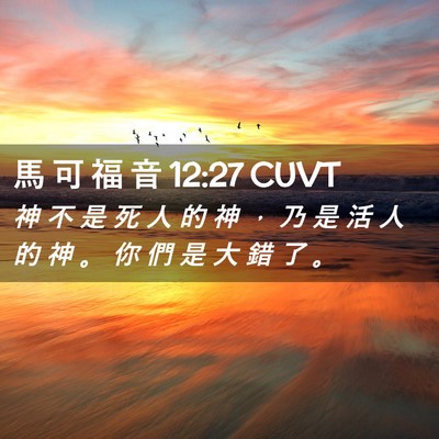 Picture 02 - 馬 可 福 音 12:27 CUVT - 神 不 是 死 人 的 神 ， 乃 是 活 人 - Bible Verse Picture