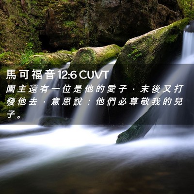 Picture 02 - 馬 可 福 音 12:6 CUVT - 園 主 還 有 一 位 是 他 的 愛 子 ， - Bible Verse Picture