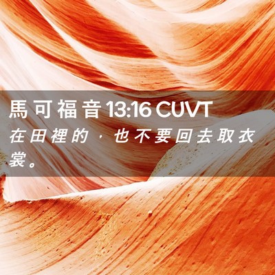 Picture 02 - 馬 可 福 音 13:16 CUVT - 在 田 裡 的 ， 也 不 要 回 去 取 衣 - Bible Verse Picture