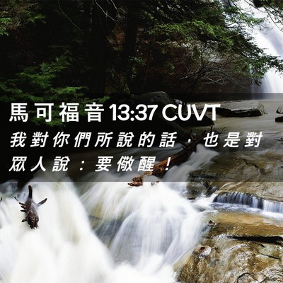 Picture 02 - 馬 可 福 音 13:37 CUVT - 我 對 你 們 所 說 的 話 ， 也 是 對 - Bible Verse Picture