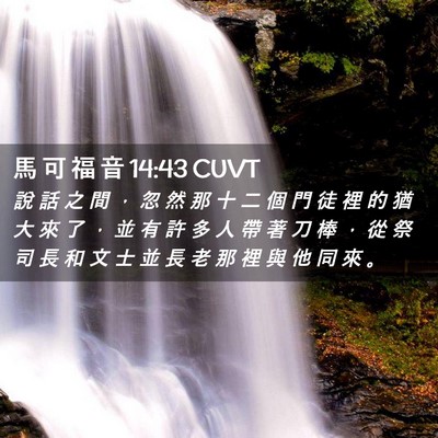 Picture 02 - 馬 可 福 音 14:43 CUVT - 說 話 之 間 ， 忽 然 那 十 二 個 門 - Bible Verse Picture