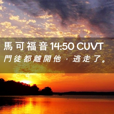 Picture 02 - 馬 可 福 音 14:50 CUVT - 門 徒 都 離 開 他 ， 逃 走 了 - Bible Verse Picture