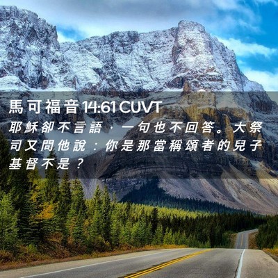 Picture 02 - 馬 可 福 音 14:61 CUVT - 耶 穌 卻 不 言 語 ， 一 句 也 不 回 - Bible Verse Picture