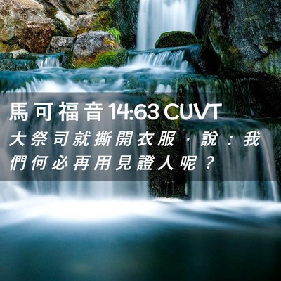 Picture 02 - 馬 可 福 音 14:63 CUVT - 大 祭 司 就 撕 開 衣 服 ， 說 ： 我 - Bible Verse Picture