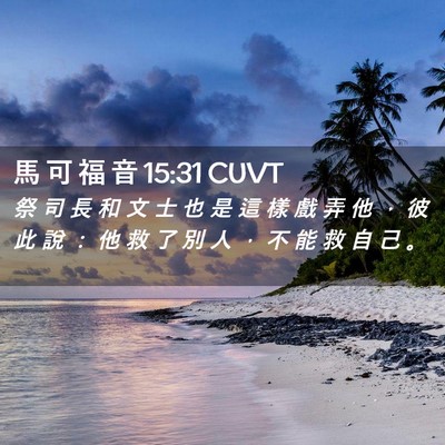 Picture 02 - 馬 可 福 音 15:31 CUVT - 祭 司 長 和 文 士 也 是 這 樣 戲 弄 - Bible Verse Picture