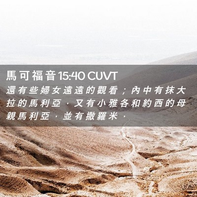 Picture 02 - 馬 可 福 音 15:40 CUVT - 還 有 些 婦 女 遠 遠 的 觀 看 ； 內 - Bible Verse Picture