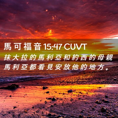 Picture 02 - 馬 可 福 音 15:47 CUVT - 抹 大 拉 的 馬 利 亞 和 約 西 的 母 - Bible Verse Picture