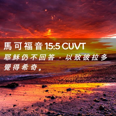 Picture 02 - 馬 可 福 音 15:5 CUVT - 耶 穌 仍 不 回 答 ， 以 致 彼 拉 多 - Bible Verse Picture