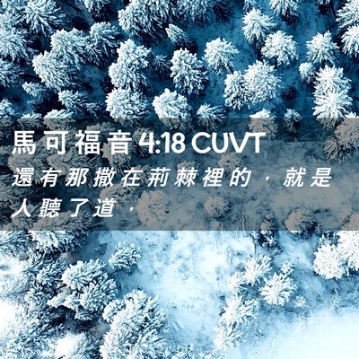 Picture 02 - 馬 可 福 音 4:18 CUVT - 還 有 那 撒 在 荊 棘 裡 的 ， 就 是 - Bible Verse Picture
