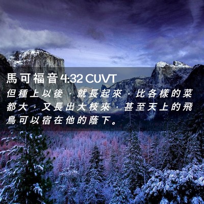Picture 02 - 馬 可 福 音 4:32 CUVT - 但 種 上 以 後 ， 就 長 起 來 ， 比 - Bible Verse Picture