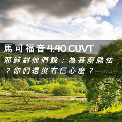 Picture 02 - 馬 可 福 音 4:40 CUVT - 耶 穌 對 他 們 說 ： 為 甚 麼 膽 怯 - Bible Verse Picture