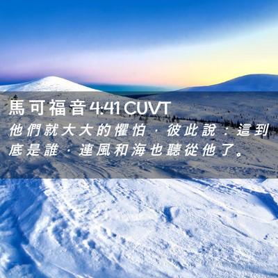 Picture 02 - 馬 可 福 音 4:41 CUVT - 他 們 就 大 大 的 懼 怕 ， 彼 此 說 - Bible Verse Picture