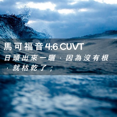 Picture 02 - 馬 可 福 音 4:6 CUVT - 日 頭 出 來 一 曬 ， 因 為 沒 有 根 - Bible Verse Picture