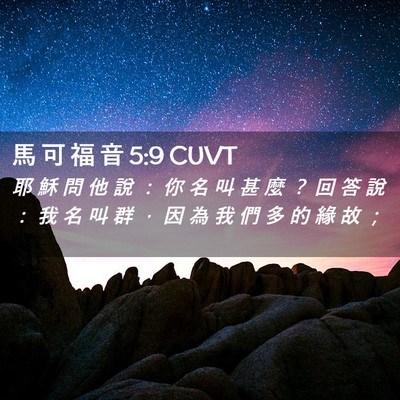 Picture 02 - 馬 可 福 音 5:9 CUVT - 耶 穌 問 他 說 ： 你 名 叫 甚 麼 ？ - Bible Verse Picture