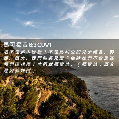 Picture 02 - 馬 可 福 音 6:3 CUVT - 這 不 是 那 木 匠 麼 ？ 不 是 馬 利 - Bible Verse Picture