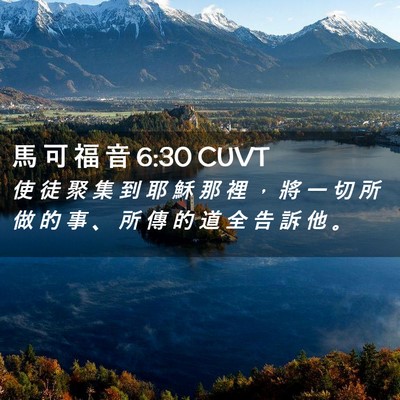 Picture 02 - 馬 可 福 音 6:30 CUVT - 使 徒 聚 集 到 耶 穌 那 裡 ， 將 一 - Bible Verse Picture